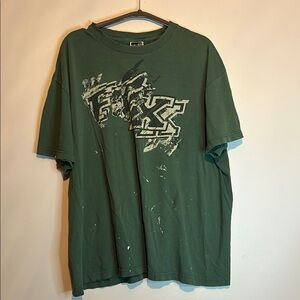 Fox Green Short Sleeve Tee with Graphic Design